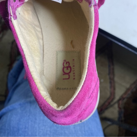 UGG Australia Womens Tomi Sneaker Shoes Pink 1005484 Suede Lace Up Low Top - Picture 8 of 9